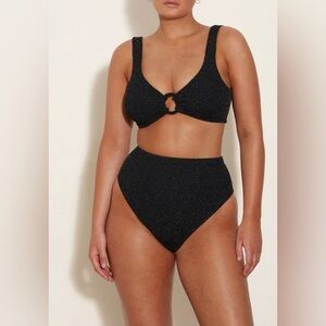 Hunza G Nadine in Black/Gold Lurex